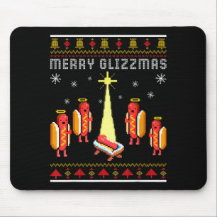 Frohe Glizzmas Hot Dog Lustiger Hässlicher Weihnac Mousepad