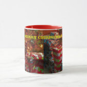 Frohe Go-Round Horse Weihnachtskaffee-Cup Tasse (Zentrum)
