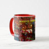 Frohe Go-Round Horse Weihnachtskaffee-Cup Tasse (Vorderseite Links)