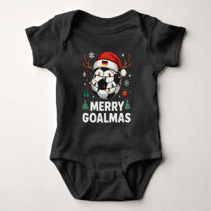 Frohe Goalmas - Lustiges Fußball-Weihnachten Baby Strampler