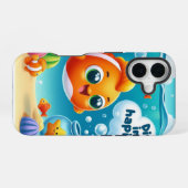 Frohe Goldfish iPhone 16 Hülle (Rückseite (Horizontal))