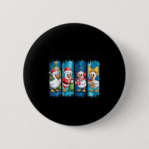Frohe Goosemas Weihnachtsfreude Festliche Enten Button