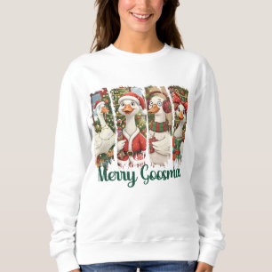 Frohe Goosmas Süße Pinselstrich Gans Weihnachten Sweatshirt