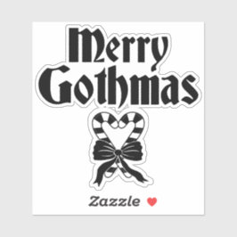 Frohe Gothmas Schwarz-Weiß-Kandiszuckerherz Aufkleber