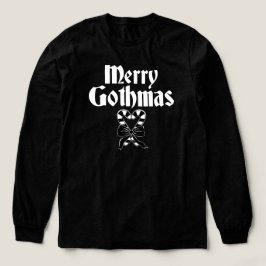 Frohe Gothmas Schwarz-Weiß-Zuckerstangen-Herz Tri-Blend Shirt