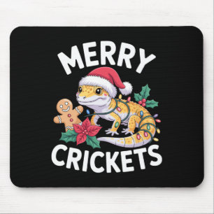Frohe Grillen! Leopard Gecko Christmas Pun Mousepad
