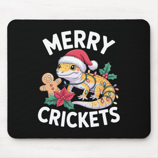 Frohe Grillen! Leopard Gecko Christmas Pun Mousepad (Vorne)