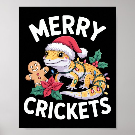 Frohe Grillen! Leopard Gecko Christmas Pun Poster (Vorne)