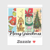 Frohe Grinch-Weihnachten Collage Aufkleber (Blatt)