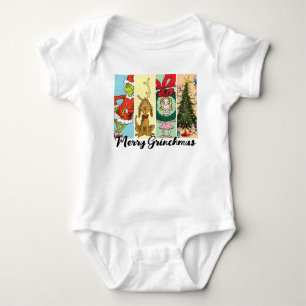 Frohe Grinch-Weihnachten Collage Baby Strampler