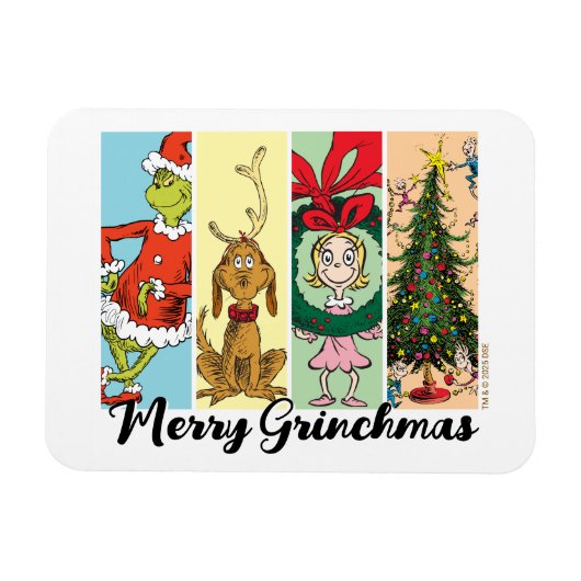 Frohe Grinch-Weihnachten Collage Magnet (Horizontal)