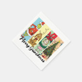 Frohe Grinch-Weihnachten Collage Serviette (Ecke)