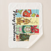 Frohe Grinch-Weihnachten Collage Sherpadecke (Vorderseite)