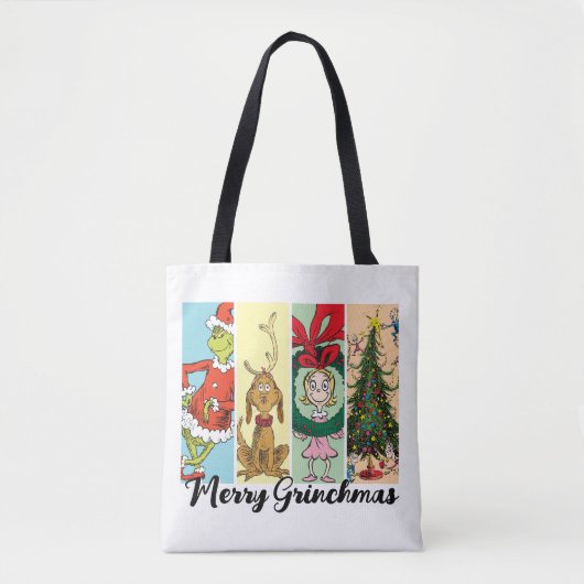 Frohe Grinch-Weihnachten Collage Tasche (Vorderseite)