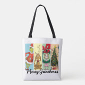 Frohe Grinch-Weihnachten Collage Tasche (Rückseite)