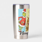 Frohe Grinch-Weihnachten Collage Thermobecher (Vorderseite)