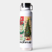 Frohe Grinch-Weihnachten Collage Trinkflasche (Rückseite)