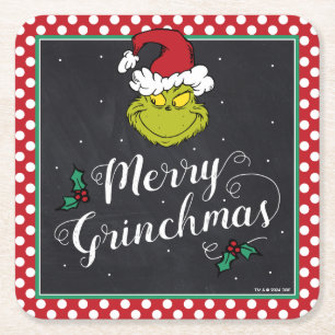 Frohe Grinch-Weihnachten   Grinch-Weihnachtsfeier Rechteckiger Pappuntersetzer