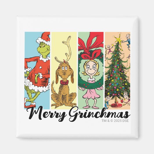 Frohe Grinchmas-Feiertagskollage Magnet (Vorne)