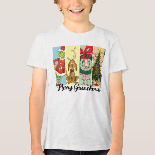 Frohe Grinchmas-Feiertagskollage Tri-Blend Shirt