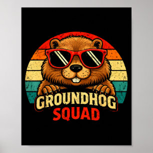 Frohe Groundhog Day 2026 Feier Lustiger Groundh Poster