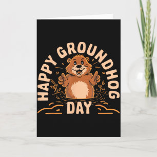 Frohe Groundhog Day Kinder Kleinkind Männer Frauen Karte