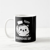 Frohe Groundhog Day Linienkunst  Kaffeetasse (Links)