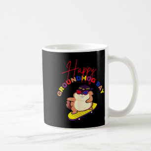 Frohe Groundhog Day Lustiger Groundhog Day Skatebo Kaffeetasse
