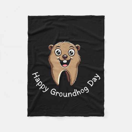 Frohe Groundhog-Tag Zahnärztliche Vibes Süße Phils Fleecedecke (Vorderseite)
