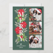 Frohe grüne Weihnachtsblume 3 Foto Feiertagskarte (Vorderseite)
