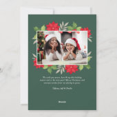 Frohe grüne Weihnachtsblume 3 Foto Feiertagskarte (Rückseite)