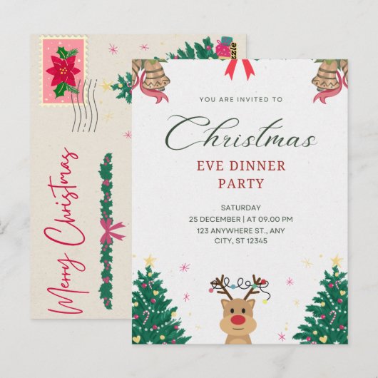 Frohe Grüße Weihnachten Postkarten (Vorne/Hinten)