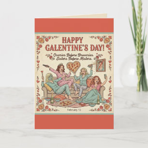 Frohe Grüße zum Galentine's Day für vier Freundinn Karte