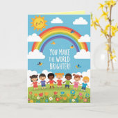 Frohe Grüße zum Kinderkartentag Karte (Gelbe Blume)