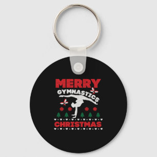 Frohe Gymnastik Weihnachten Ugly T - Shirt Schlüsselanhänger