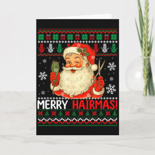Frohe Hairmas Weihnachtspullover Santa Friseur Karte