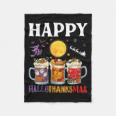 Frohe Hallothanksmas Bier Drinker Halloween bis Xm Fleecedecke (Vorderseite)
