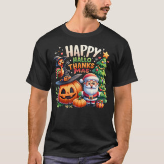 Frohe Hallothanksmas Erntedank Frohe Weihnachten T-Shirt