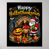 Frohe Hallothanksmas Erntedank Halloween Poster (Vorne)
