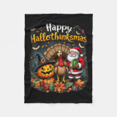 Frohe Hallothanksmas für Halloween Thanksmas Holid Fleecedecke (Vorderseite)