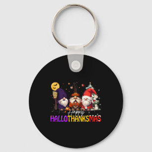 Frohe Hallothanksmas Gnom Halloween Erntedankfest Schlüsselanhänger