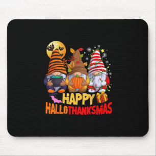 Frohe Hallothanksmas Gnome Liebhaber Halloween Frö Mousepad