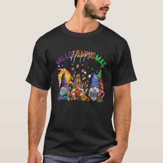 Frohe Hallothanksmas Gnome Liebhaber Halloween Frö T-Shirt