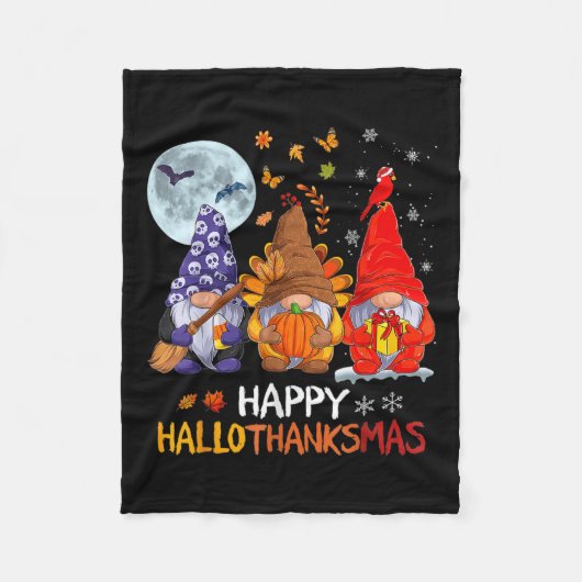 Frohe Hallothanksmas Halloween-Erntedank Fleecedecke (Vorderseite)