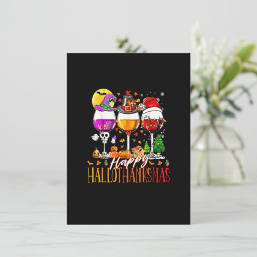 Frohe Hallothanksmas Halloween Erntedank Merry Einladung (Stehend Vorderseite)