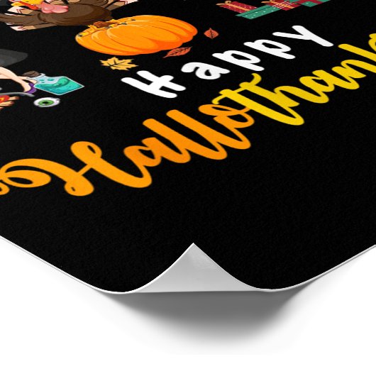 Frohe Hallothanksmas Halloween Erntedank Merry Poster (Ecke)