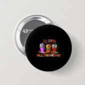 Frohe Hallothanksmas Halloween Kaffee Latte Danke Button (Vorne & Hinten)