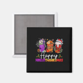 Frohe Hallothanksmas Halloween Kaffee Latte Danke Magnet (Vorderseite/Rückseite)