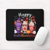 Frohe Hallothanksmas Kaffeeliebhaber Halloween Frö Mousepad (Mit Mouse)