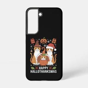 Frohe Hallothanksmas Katzen Halloween Weihnachten  Samsung Galaxy Hülle